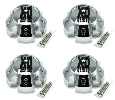 4x NEW KMC XD Series 796 797 798 5Lug 5x5.5 CHROME Wheel Center Caps 1079L145A