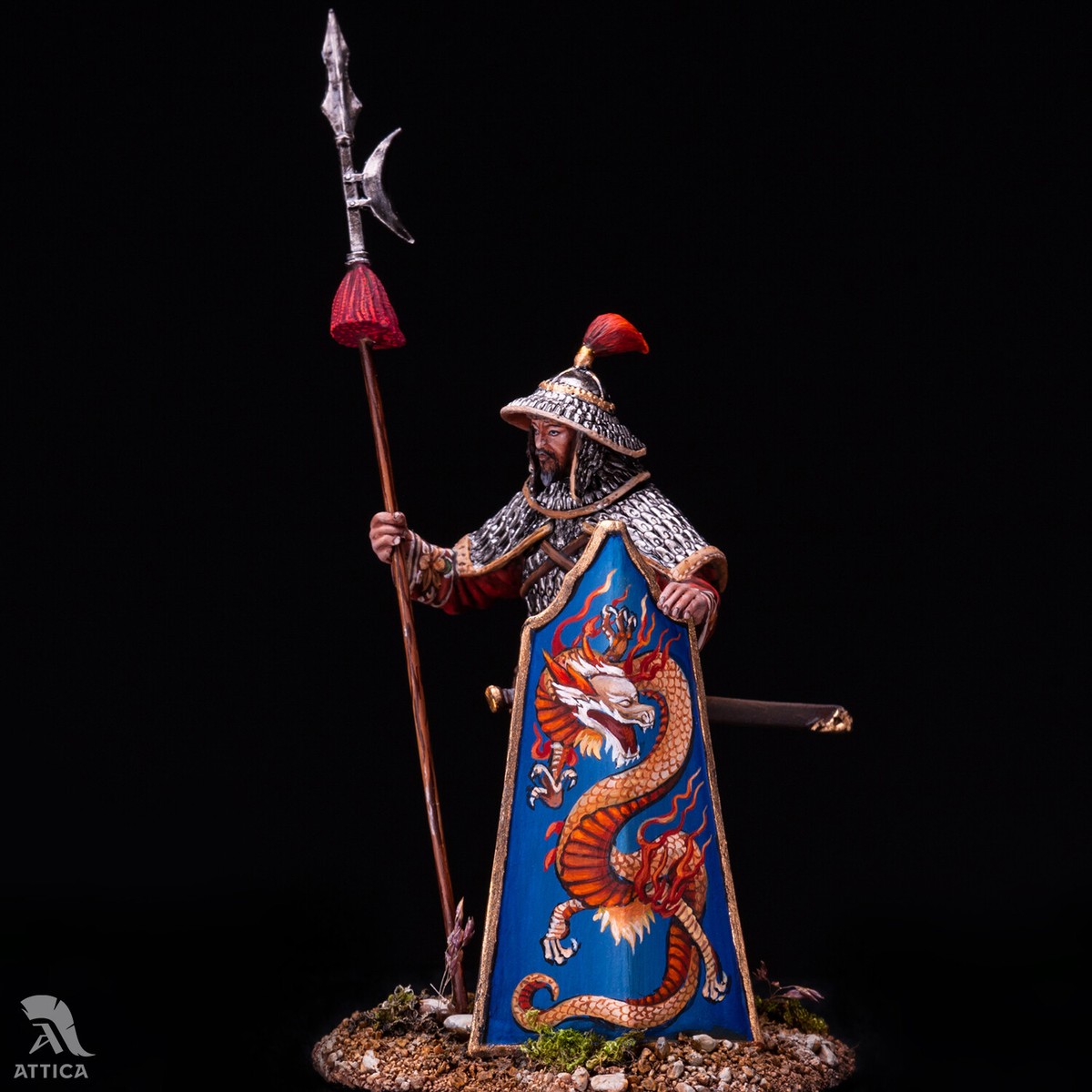 Chinese Heavy Infantryman, XIII cent. 54mm Painted Tin Toy