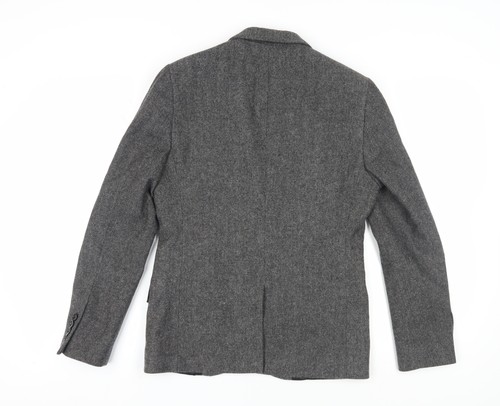 Blazer de tweed gris Topman para hombre, talla 38, espiga - Imagen 2 de 12
