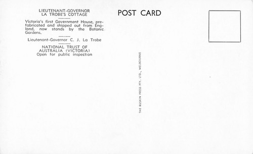 Postcard Victoria Lieutenant Governor La Trobe Botanic Gardens Melbourne - Bild 2 von 2