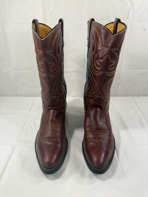 BOOT & SHOE WORKERS UNION SZ 11 BBROWN LEATHER  MEN WESTERN BOOTS