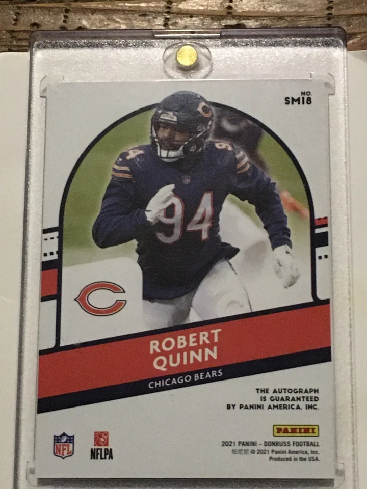 Donruss Signature Marks 2021 - autógrafo de Robert Quinn #7/25 (líder de saco NFC) Foto 3 de 3
