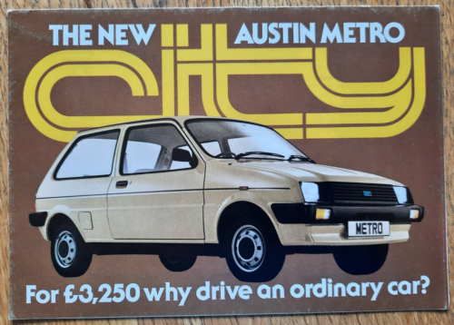 Brochure de vente de voiture AUSTIN METRO CITY du Royaume-Uni. Catalogue / prospectus vintage - Photo 1/5