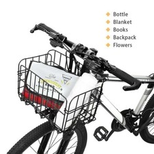 Fold-Up Bicycle Basket Wire Mesh Bike Front Handlebar Storage Rear Hanging MBT