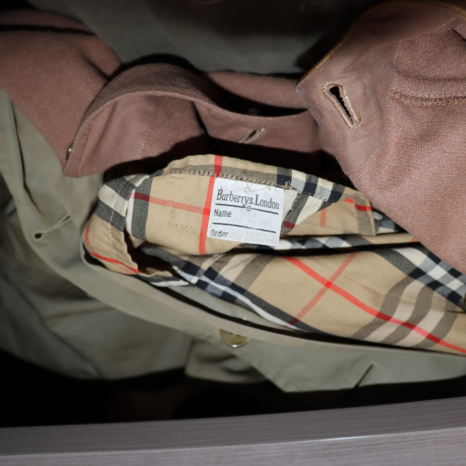 MENS Burberrys Trench Coat jacket Liner Nova Check SM 34 eBay