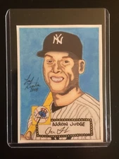 Yankees Aaron Judge 52 Mickey Mantle Style Sketch Card STICKER Print Artist TK