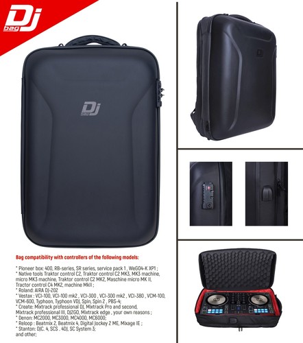DJBAG HARD BackPack, 19.68in X 12.20in X 3.54in - DJ Cables, Pioneer etc mixer