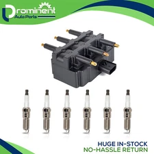 Ignition Coil + 6 Iridium Spark Plug for Chrysler Dodge Jeep Wrangler V6 UF305