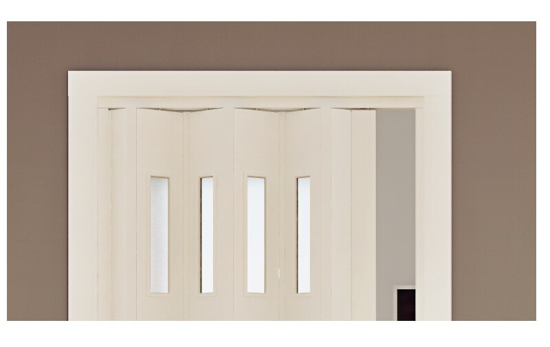 Porte Accordéon Pliante Blanche Satinée - 214x88,5 Cm - Avec Serrure - Moderne Et Pratique