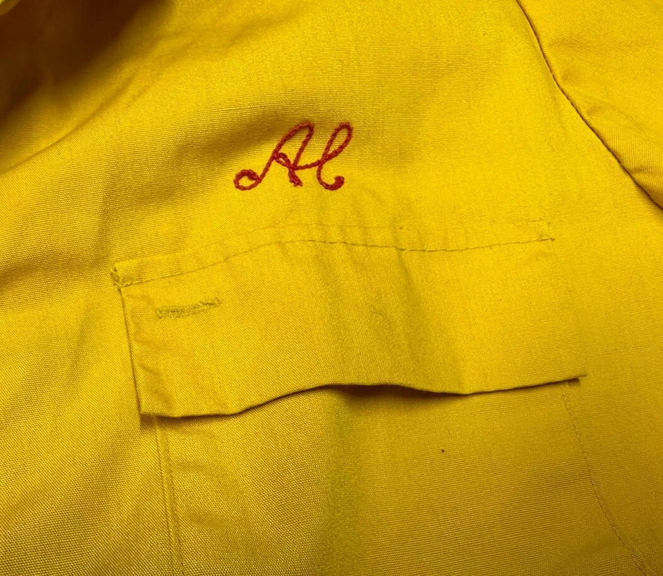 Traje Jersey Vintage Años 70 El Zaribah Punto Cadena Talla Grande Hecho en EE. UU. Foto 4 de 4