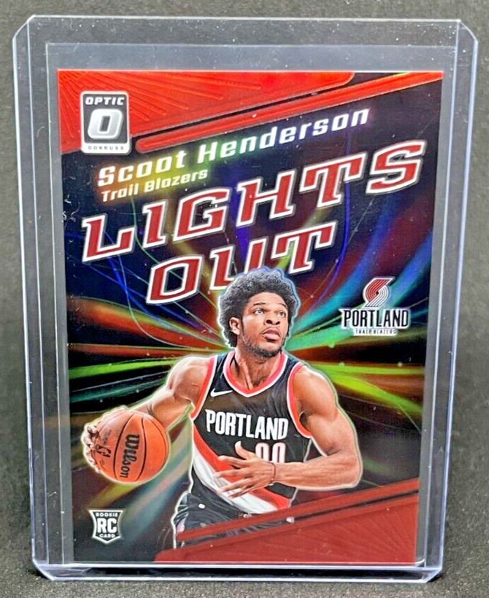 2023-24 Panini Donruss Optic Scoot Henderson Lights Out Red Prizm RC #95/99