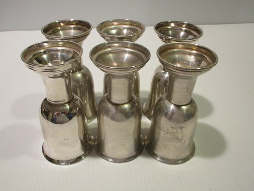 Lovely Set 6 Silverplate Metal Small Goblets - Picture 4 of 7