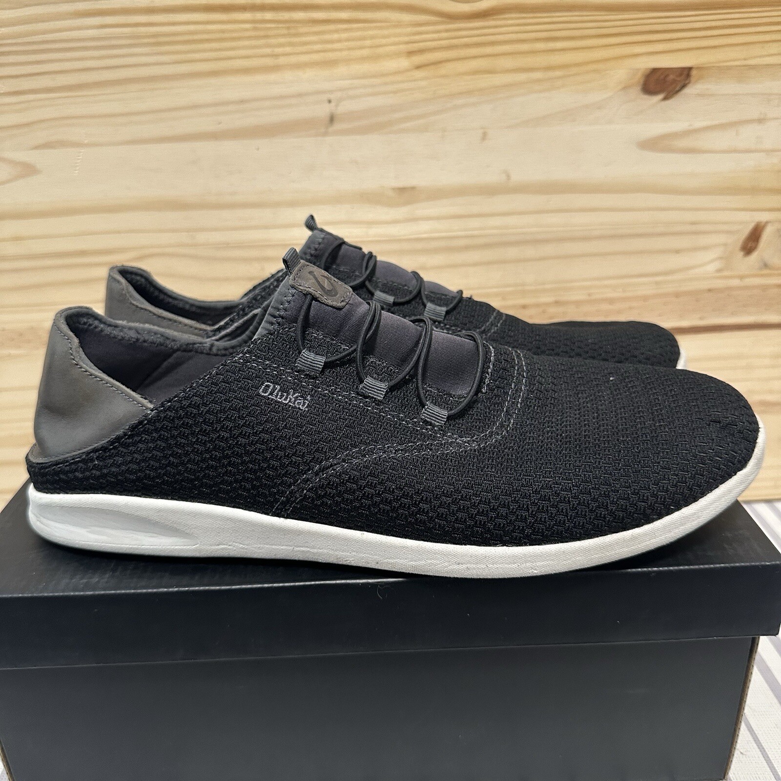 Men's OluKai Alapa Li Slip-On Loafer Black Size 13 Water Friendly Beach Casual