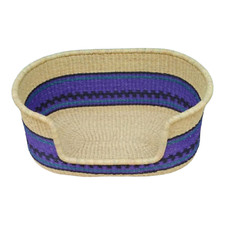 Dog Bed,Woven Rattan Dog Basket,Pet Bed Basket 24x15 in,Handmade Cat Bed Small