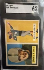 1957 Topps Jimmy Harris #135 SGC 6 PHILADELPHIA Eagles 🦅 Set Break Tough