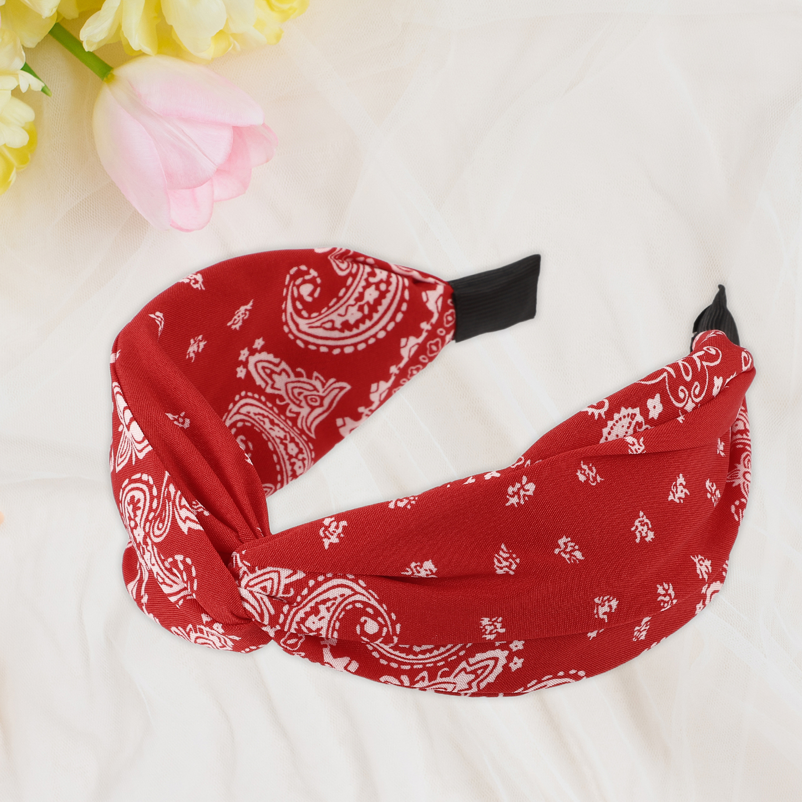 1Pcs Knotted Wide Headband Fashion Hair Accessories for Women Red 2.44" Width
