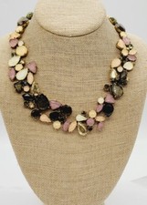 Loft Multicolored Necklace Peach Pink Gold to...