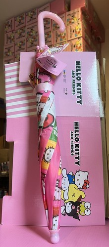 Hello Kitty Umbrella Dome Brolly Childrens Girls Lightweight Pink Rain Shelter - Picture 3 of 17