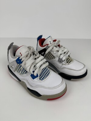 Nike Jordan 4 Retro Fire Red White Blue PS BQ7669-146 Size 11C | eBay