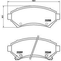 Brembo Bremsbelagsatz Scheibenbremse Vorne FüR Opel Sintra Cadillac Seville