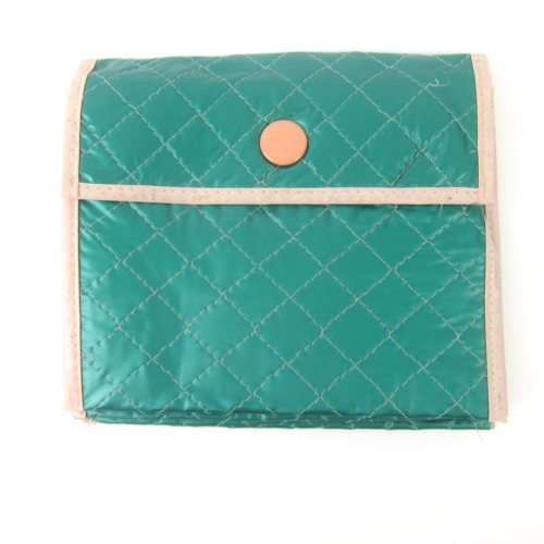 Vintage Quilted Padded Travel Jewelry Accordion Organizer / Makeup Toiletry Bag