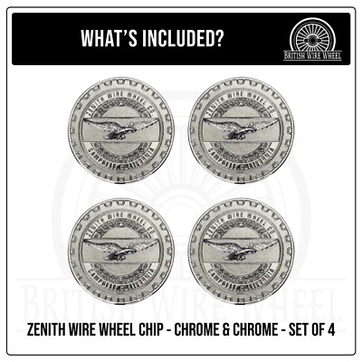Zenith Chrome 3D Metal Wire Wheel Knockoff Chip Emblems | 2.25