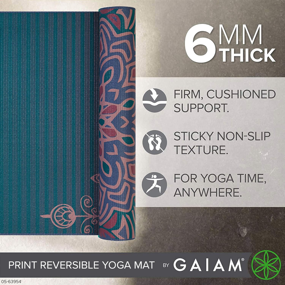 Premium 6mm Thick Non-Slip Reversible Yoga Mat for Exercise & Fitness