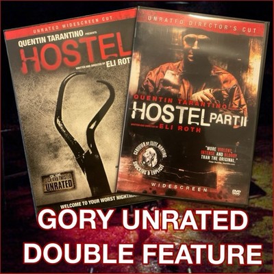 HOSTEL and HOSTEL II Unrated Double Feature (dvd) Grind House Horror Sleaze!