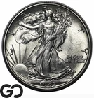 1943 Walking Liberty Half Dollar, Lustrous BU++