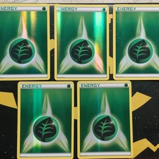 Nintendo Pokemon TCG Basic Grass Energy Lot of 5 Black & White 2011 (English)