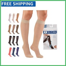 Fashionable Women's Knee High Sheer Compression Stockings - 20 Denier Nude Color