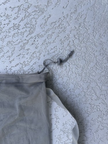 Nylon Mesh Laundry Bag FULL SIZE 24"X34" Locking Drawstring Shoulder Strap Gray - Picture 3 of 3