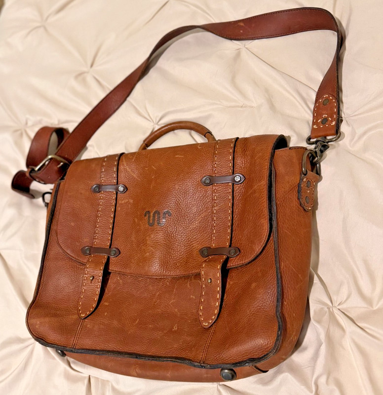King Ranch Leather Messenger Bag Satchel Brown Full Grain Vintage Patina Kineño