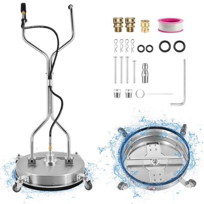 #ad 20quot; Pressure Washer Surface Cleaner Dual Handles with 4 Wheels 4500PSI Washer $185.29