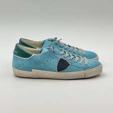 Sneakers Philippe Model Paris En Daim Bleu Et Spoiler Vert Art. PRLU XS19