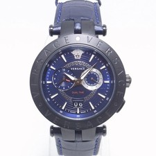 Versace Authentic V-Race Dual Time VEBV00419 Men's Quartz Wrist Watch Navy Dial