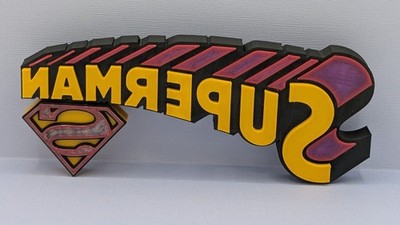 Bizarro Superman - 3D gedrucktes Logo, für Schreibtisch oder Wandmontage.