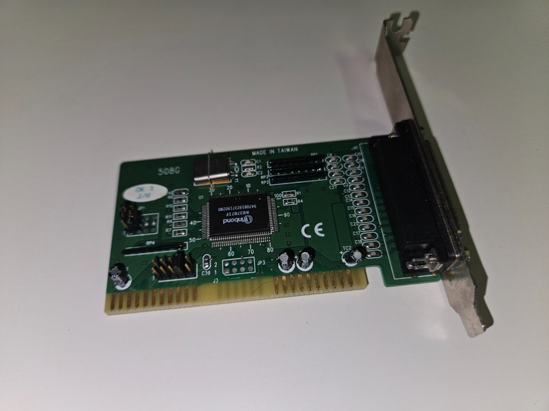 KWE-508GE Parallel Port Adapter Card w Adjustable IRQ SettingS#204 FREE SHIPPING