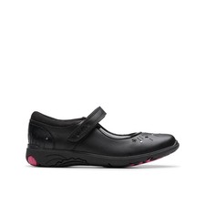 Clarks Relda Wish Girls Black School Shoe