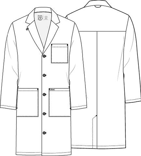 Long Lab Coat for Men with Front Button Closure, 3 Pockets & Center Back Leng... - Picture 6 of 6