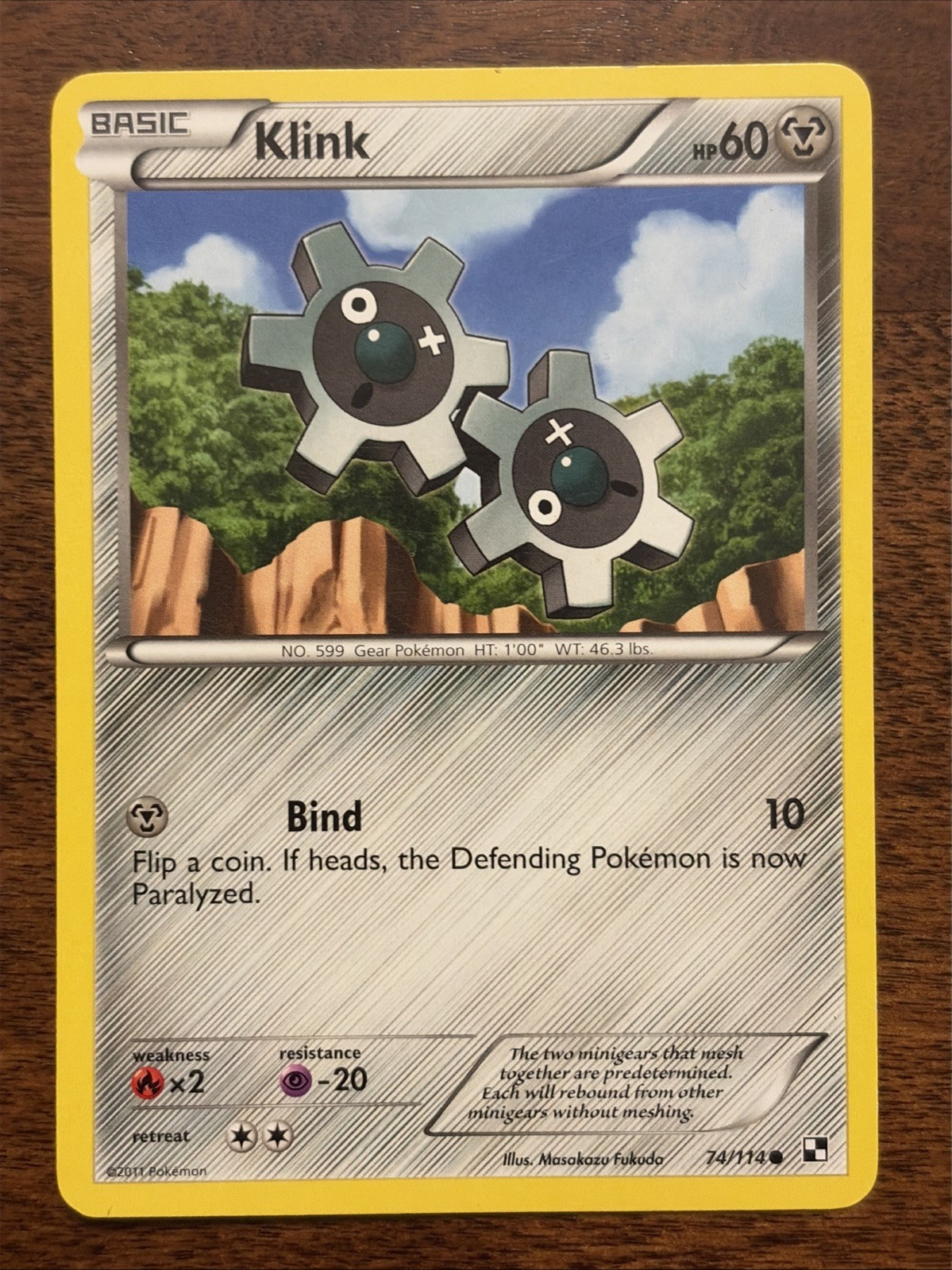 Klink 74/114 Pokemon Black and White Base LP