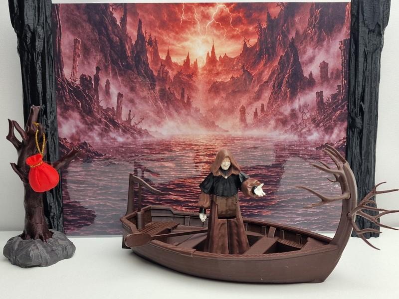 repo Charon river styx boat for vintage 4" clash of the titans figures display