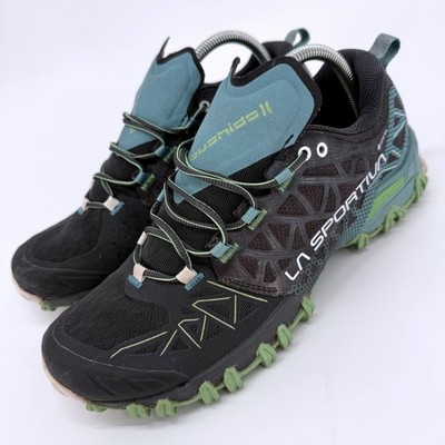 La Sportiva Bushido II GTX Womens Trail Running Shoes Black Green 10.5 2102-C