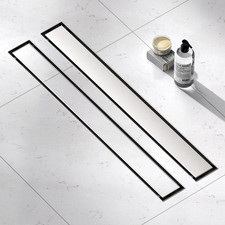 24" Linear Shower Drain with Tile Insert, 304 Stainless Steel, Hair Trap