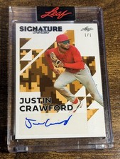 JUSTIN CRAWFORD 2023 Leaf Signature Signature Series Pixel Art Auto 1/1 ENCASED