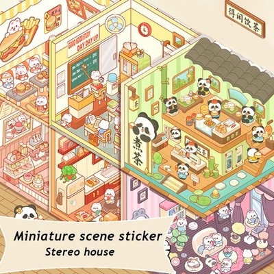 3D Stacked Cottage Stickers Fit for Journaling and Scrapbooking Projects