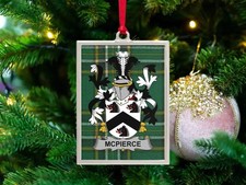 McPierce Irish Family Crest Christmas Ornament