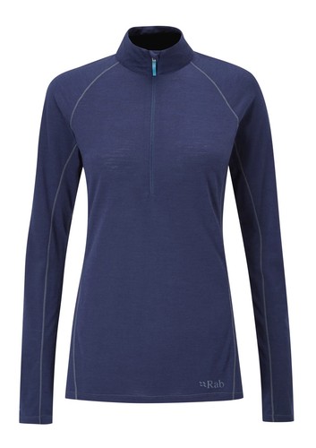 Rab Meco Women’s Merino+ 120 LS Zip Tee Baselayer Long Sleeve Lightweight XS