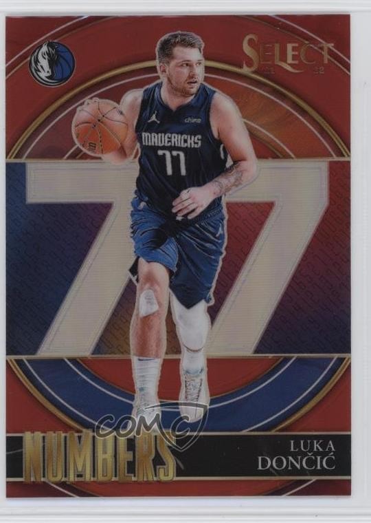 2021-22 Panini Select Select Numbers Red Prizm Luka Doncic #7 08b6