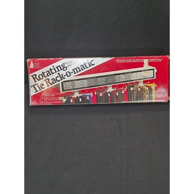 Vintage 1987 Magic Home Product Rotating Tie Rack-o-matic Battery Operated White